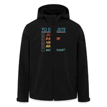 Doktortitel TO DO LISTE DOCTOR WELTHERRSCHAFT - Recycelte Männer Softshell-Jacke von Stanley/Stella - Schwarz - Vorne - AI Model Male 185 light (185cm)