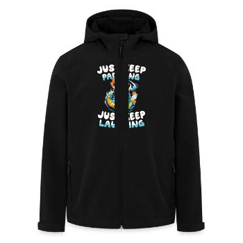 Just keep paddling, just keep laughing: - Men’s Recycled Softshell Jacket by Stanley/Stella - black - Front - AI Model Male 185 light (185cm)