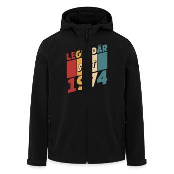 legendär seit 1974 oh mein gott wie funny - Recycelte Männer Softshell-Jacke von Stanley/Stella - Schwarz - Vorne - AI Model Male 185 light (185cm)