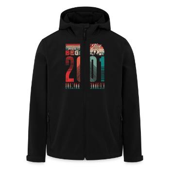 Geburtstag 2001 Jahrgang Mai Retro Geschenk - Recycelte Männer Softshell-Jacke von Stanley/Stella - Schwarz - Vorne - AI Model Male 185 light (185cm)