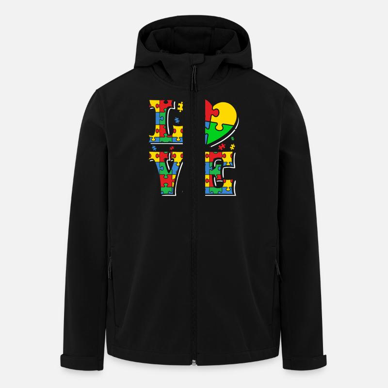 Autisme Amour autiste - Veste softshell homme en polyester recyclé Stanley/Stella - noir