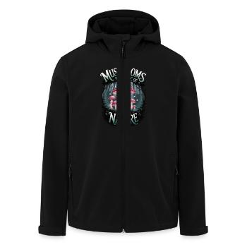 Mushrooms – The Magic of Nature - Men’s Recycled Softshell Jacket by Stanley/Stella - black - Front - AI Model Male 185 light (185cm)