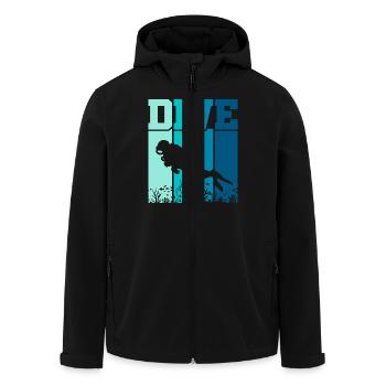 Plongée Plongée sous-marine Funny Scuba Diver - Veste softshell homme en polyester recyclé Stanley/Stella - noir - Devant - AI Model Male 185 light (185cm)