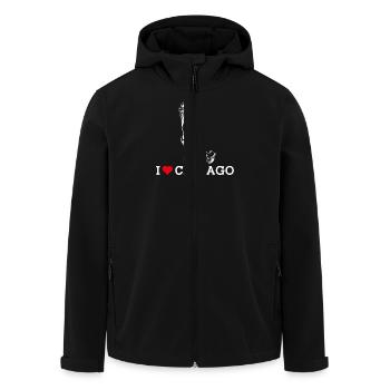 I Love Chicago Cool Statue Of Liberty Lover Pun - Men’s Recycled Softshell Jacket by Stanley/Stella - black - Front - AI Model Male 185 light (185cm)
