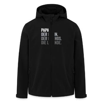 Papa Mann Mythos Legende Vater Vatertag - Recycelte Männer Softshell-Jacke von Stanley/Stella - Schwarz - Vorne - AI Model Male 185 light (185cm)
