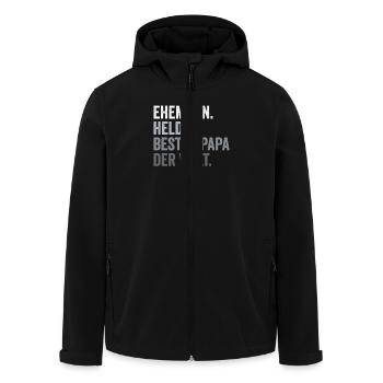Ehemann Held bester Papa der Welt Vater Vatertag - Recycelte Männer Softshell-Jacke von Stanley/Stella - Schwarz - Vorne - AI Model Male 185 light (185cm)