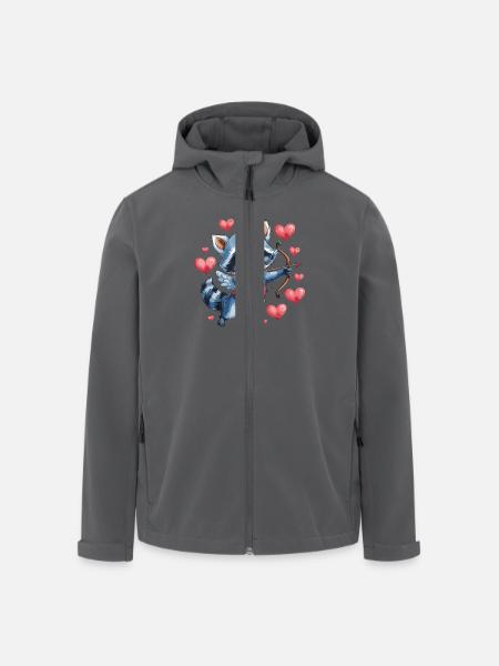 Cupidon viverrin avec flèche et cœur - Veste softshell homme en polyester recyclé Stanley/Stella - noir
