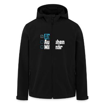 Abitur ABI AUSRUHEN MILLIONÄR Abi Lustiges - Recycelte Männer Softshell-Jacke von Stanley/Stella - Schwarz - Vorne - AI Model Male 185 light (185cm)