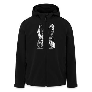 Skater Crash Shirt – Fall and Stand Up - Men’s Recycled Softshell Jacket by Stanley/Stella - black - Front - AI Model Male 185 light (185cm)