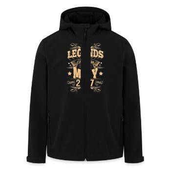 May 2017 Birthday Legend - Men’s Recycled Softshell Jacket by Stanley/Stella - black - Front - AI Model Male 185 light (185cm)