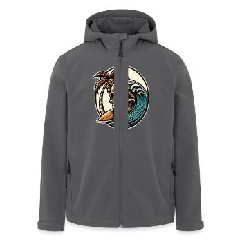 Surfing Surfer skull - Men’s Recycled Softshell Jacket by Stanley/Stella - anthracite - Front - AI Model Male 185 light (185cm)