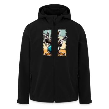 Duck Rock and Roll Guitarist Electric Guitar - Men’s Recycled Softshell Jacket by Stanley/Stella - black - Front - AI Model Male 185 light (185cm)