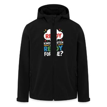 Drôle de maternelle Commencez à dire - Veste softshell homme en polyester recyclé Stanley/Stella - noir - Devant - AI Model Male 185 light (185cm)