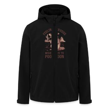 Irritable Bowel Syndrom Cowboy Raccoon Cowboy - Men’s Recycled Softshell Jacket by Stanley/Stella - black - Front - AI Model Male 185 light (185cm)