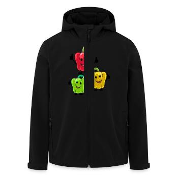 Paprika Gemüse Vegetarisch - Recycelte Männer Softshell-Jacke von Stanley/Stella - Schwarz - Vorne - AI Model Male 185 light (185cm)