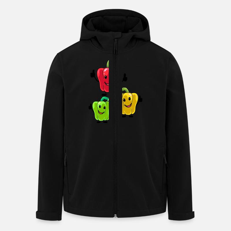 Peppers Vegetables Vegetarian - Men’s Recycled Softshell Jacket by Stanley/Stella - black