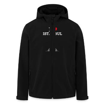 I Love Istanbul Turkey Heart Flag Eiffel Tower - Men’s Recycled Softshell Jacket by Stanley/Stella - black - Front - AI Model Male 185 light (185cm)