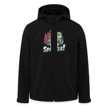 You sparkle! Turtle with corals and - Men’s Recycled Softshell Jacket by Stanley/Stella - black - Front - AI Model Male 185 light (185cm)