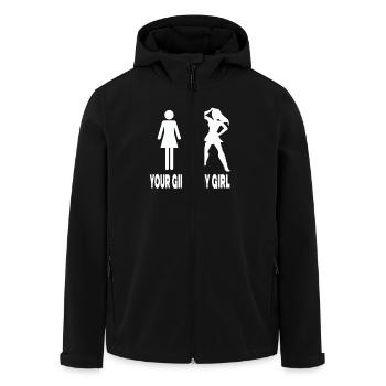 Dein Mädchen Meine Mädchen Humorvolle Illustration - Recycelte Männer Softshell-Jacke von Stanley/Stella - Schwarz - Vorne - AI Model Male 185 light (185cm)