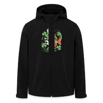 St. Patrick's Day with fish and shamrocks - Men’s Recycled Softshell Jacket by Stanley/Stella - black - Front - AI Model Male 185 light (185cm)