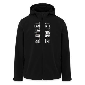 Unsere Landkarte hat keine Grenzen - Recycelte Männer Softshell-Jacke von Stanley/Stella - Schwarz - Vorne - AI Model Male 185 light (185cm)