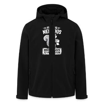 Irritable Bowel Syndrom Squirrel Poop Humor - Men’s Recycled Softshell Jacket by Stanley/Stella - black - Front - AI Model Male 185 light (185cm)