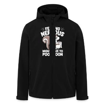 Irritable Bowel Syndrom Squirrel Poop Humor - Men’s Recycled Softshell Jacket by Stanley/Stella - black - Front - AI Model Male 185 light (185cm)