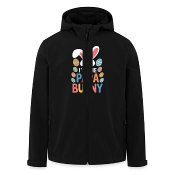 Lustiges Osterhasen Papa Ostern Design - Recycelte Männer Softshell-Jacke von Stanley/Stella - Schwarz - Vorne - AI Model Male 185 light (185cm)