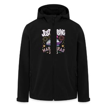 Just Cruising Mardi Gras 2025 Cruise Fun - Men’s Recycled Softshell Jacket by Stanley/Stella - black - Front - AI Model Male 185 light (185cm)