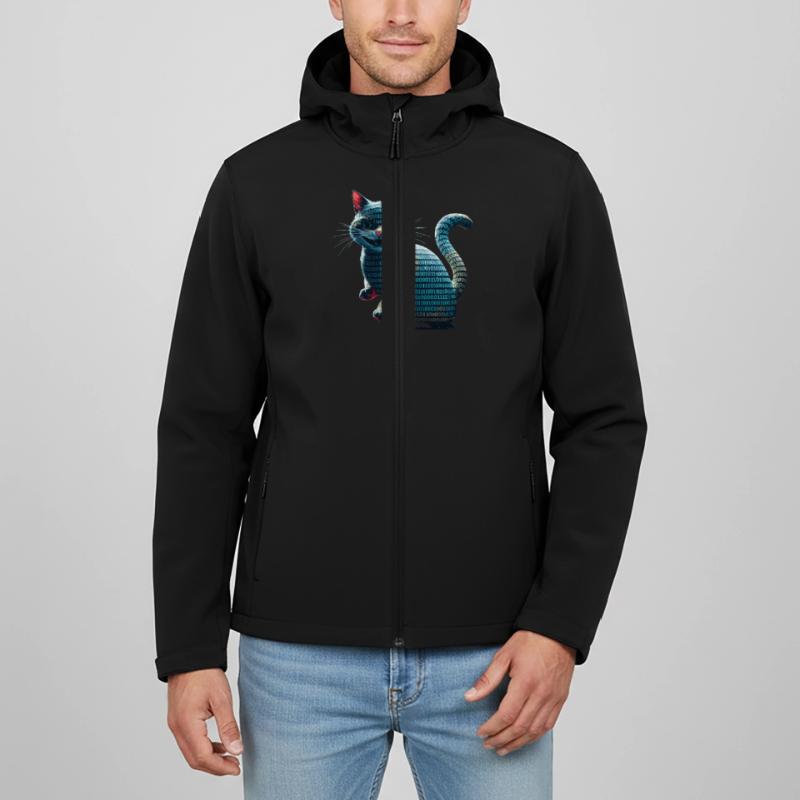 Tech cat avec code binaire pour les programmeurs et Veste softshell homme en polyester recyclé Discoverer Stanley/Stella
