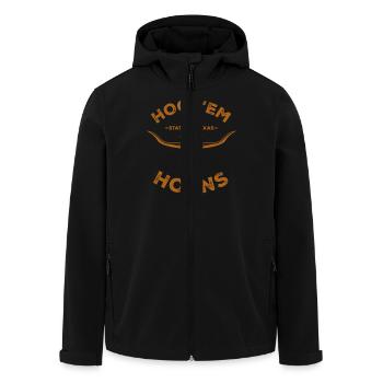 Hookem horns texas KP Zeichenfläche 1 - Recycelte Männer Softshell-Jacke von Stanley/Stella - Schwarz - Vorne - AI Model Male 185 light (185cm)