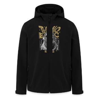 Techno-Gorilla Shirt: Beats für den Dancefloor - Recycelte Männer Softshell-Jacke von Stanley/Stella - Schwarz - Vorne - AI Model Male 185 light (185cm)