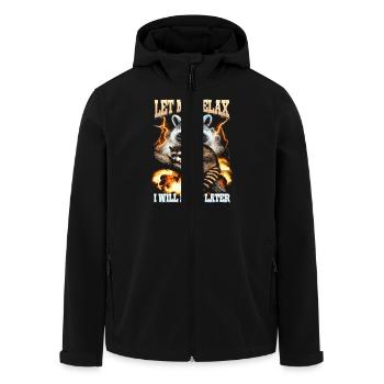 Müder schlafender Waschbär Meme, lass mich entspannen - Recycelte Männer Softshell-Jacke von Stanley/Stella - Schwarz - Vorne - AI Model Male 185 light (185cm)