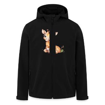 Motif mignon de bébé girafe pour les amoureux des animaux - Veste softshell homme en polyester recyclé Stanley/Stella - noir - Devant - AI Model Male 185 light (185cm)
