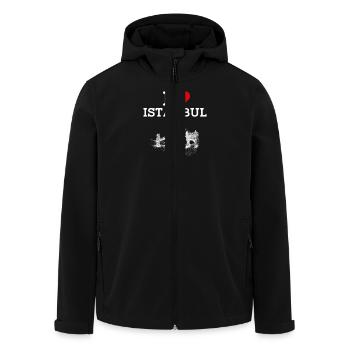 I Love Istanbul Cool Heart Flag Golden Gate Bridge - Men’s Recycled Softshell Jacket by Stanley/Stella - black - Front - AI Model Male 185 light (185cm)