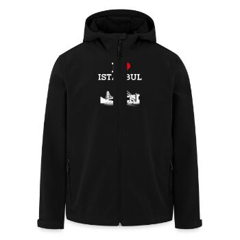 I Love Istanbul Golden Gate Bridge Lover Heart Pun - Men’s Recycled Softshell Jacket by Stanley/Stella - black - Front - AI Model Male 185 light (185cm)
