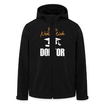 Doktortitel BITTE NENN MICH DOKTOR Lustiges - Recycelte Männer Softshell-Jacke von Stanley/Stella - Schwarz - Vorne - AI Model Male 185 light (185cm)