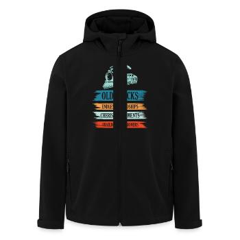 Eisenbahn Zugführer Rente Rentner Zug - Recycelte Männer Softshell-Jacke von Stanley/Stella - Schwarz - Vorne - AI Model Male 185 light (185cm)