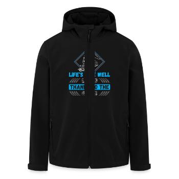Eisenbahn Zugführer Rente Rentner Zug - Recycelte Männer Softshell-Jacke von Stanley/Stella - Schwarz - Vorne - AI Model Male 185 light (185cm)