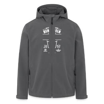 Schonend behandeln, 66. Geburtstag, Wunschname - Recycelte Männer Softshell-Jacke von Stanley/Stella - Anthrazit - Vorne - AI Model Male 185 light (185cm)