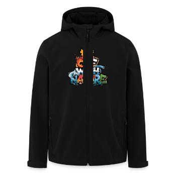 Un avec la nature : vivre en harmonie avec la nature - Veste softshell homme en polyester recyclé Stanley/Stella - noir - Devant - AI Model Male 185 light (185cm)