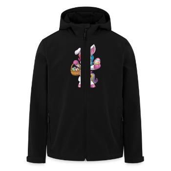 Colorful unicorn with easter eggs in basket - Men’s Recycled Softshell Jacket by Stanley/Stella - black - Front - AI Model Male 185 light (185cm)