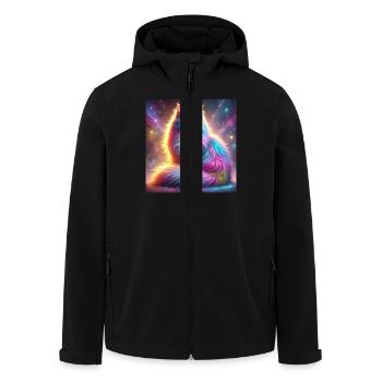 Chat magique de la galaxie dans l’univers - Veste softshell homme en polyester recyclé Stanley/Stella - noir - Devant - AI Model Male 185 light (185cm)