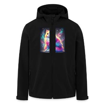 Chat magique de la galaxie dans l’univers - Veste softshell homme en polyester recyclé Stanley/Stella - noir - Devant - AI Model Male 185 light (185cm)