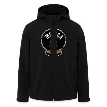 "merica Afro - Recycelte Männer Softshell-Jacke von Stanley/Stella - Schwarz - Vorne - AI Model Male 185 light (185cm)