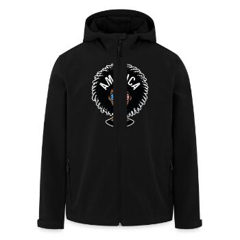 Amerika Afro - Recycelte Männer Softshell-Jacke von Stanley/Stella - Schwarz - Vorne - AI Model Male 185 light (185cm)