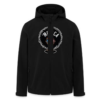 "merica Afro - Recycelte Männer Softshell-Jacke von Stanley/Stella - Schwarz - Vorne - AI Model Male 185 light (185cm)