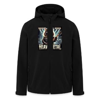 Heavy Metal Cat with Guitar - Men’s Recycled Softshell Jacket by Stanley/Stella - black - Front - AI Model Male 185 light (185cm)