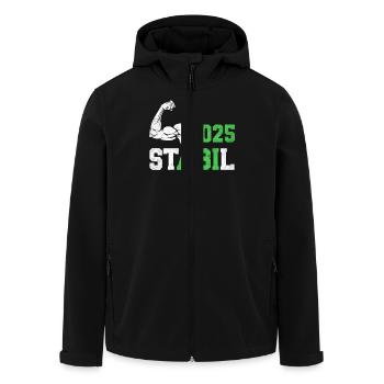 Abitur Abschluss 2025 STABIL Abi Geschafft Lustig - Recycelte Männer Softshell-Jacke von Stanley/Stella - Schwarz - Vorne - AI Model Male 185 light (185cm)