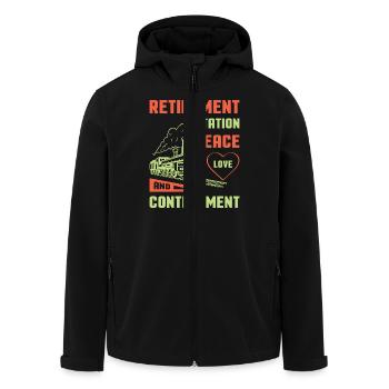 Eisenbahn Zugführer Rente Rentner Zug - Recycelte Männer Softshell-Jacke von Stanley/Stella - Schwarz - Vorne - AI Model Male 185 light (185cm)